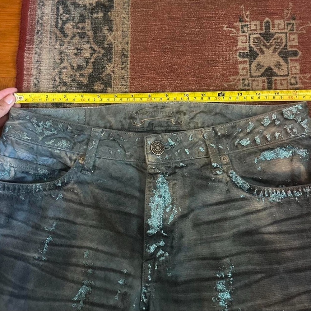 Men's Teal Turquoise Robin's Jeans - Picture 8 of 8